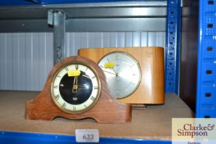 Two clocks, one Metamec Dereham and one Glen Clock