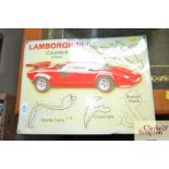 A reproduction Lamborghini Contach tin sign