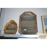 Two gilt framed wall mirrors