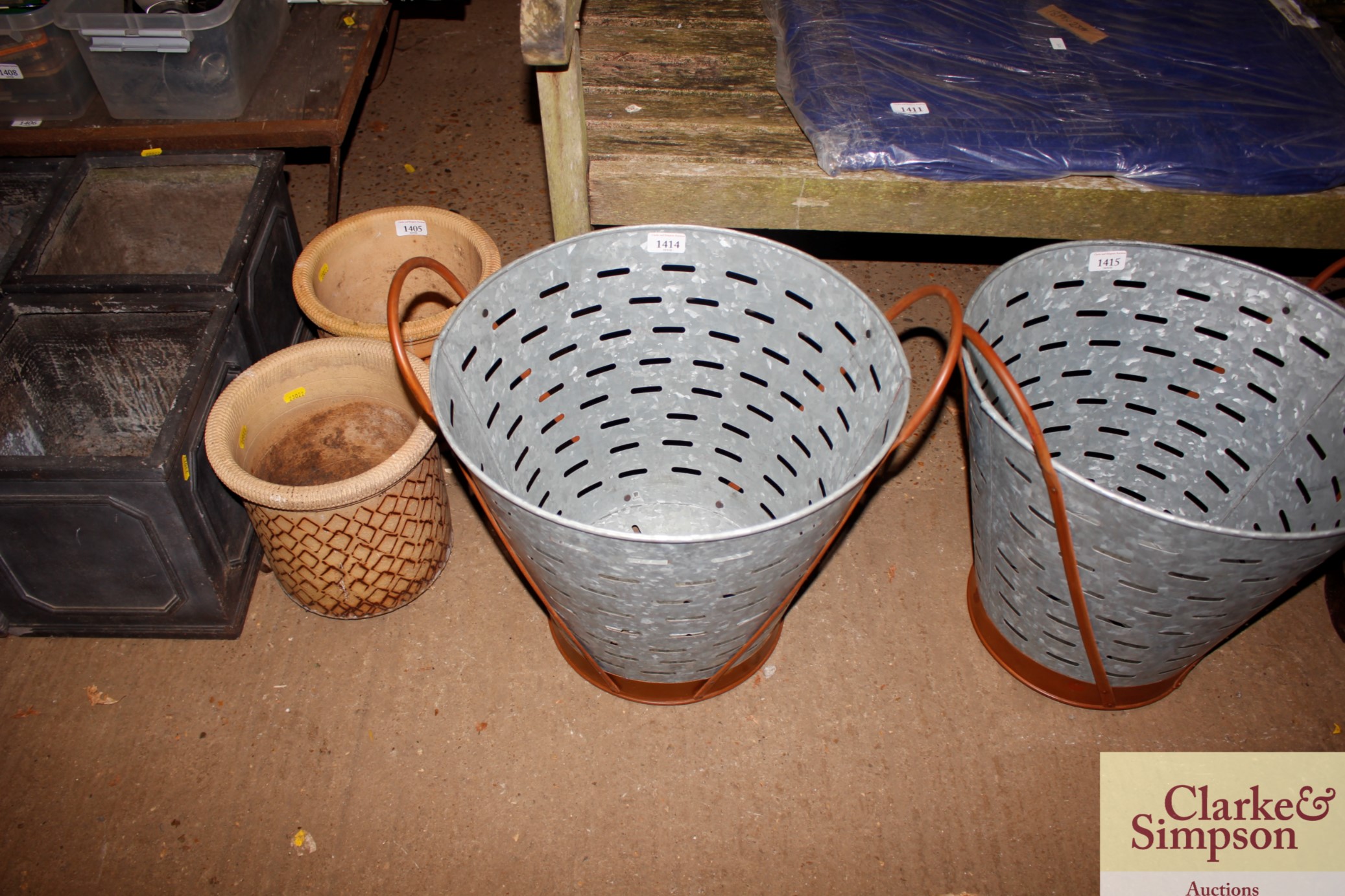 A galvanised oyster bucket