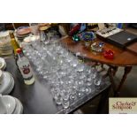 A quantity of table glassware