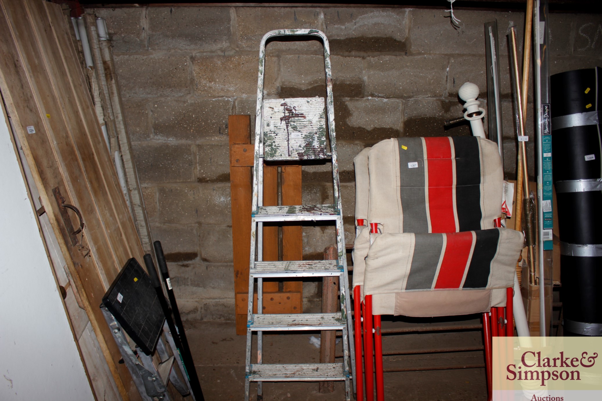 An aluminium step ladder