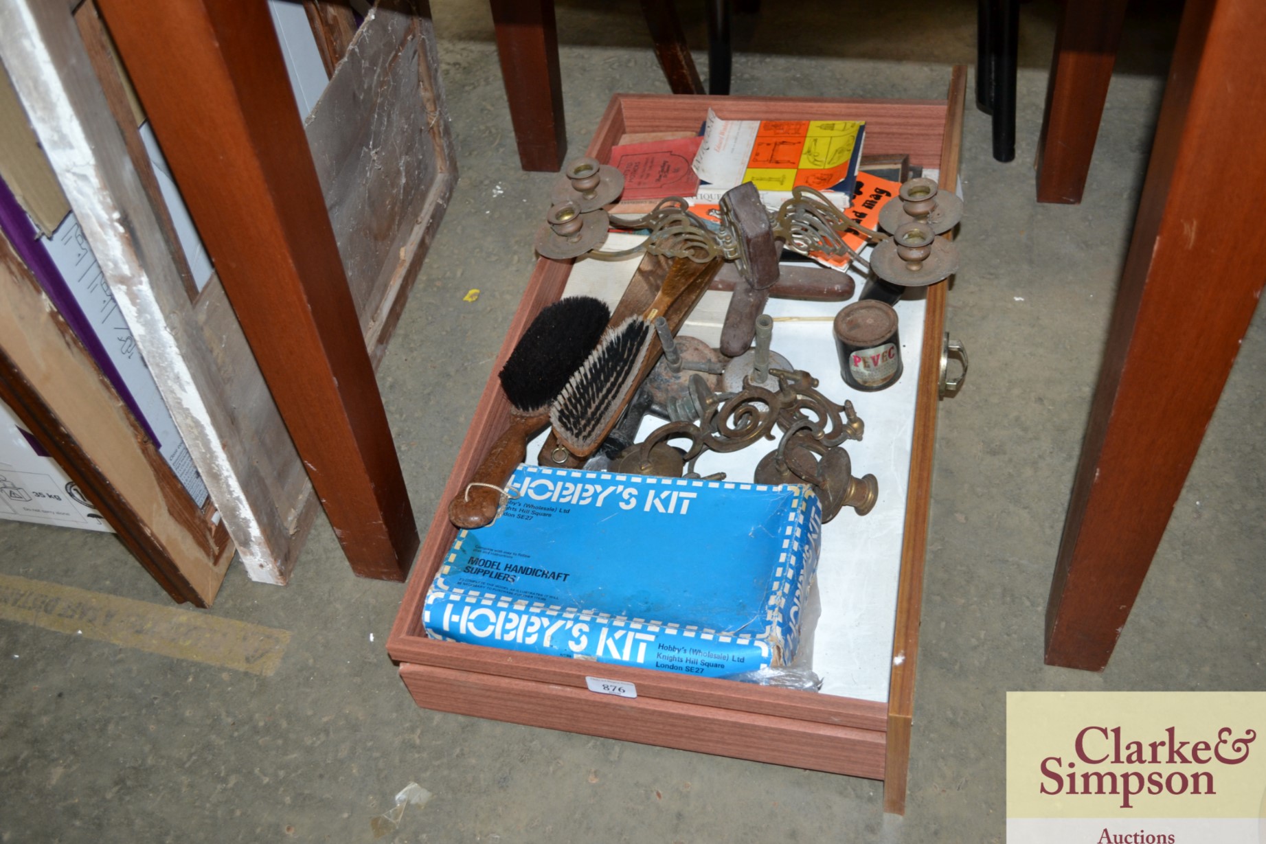 A box containing various sundry items to include b