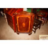 A late 19th Century mahogany and inlaid corner cup