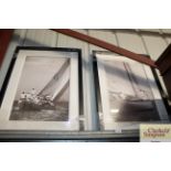 Two photographs of racing yacht studies