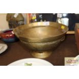 A Chinese brass bowl