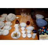 A quantity of various china and glass to include Q