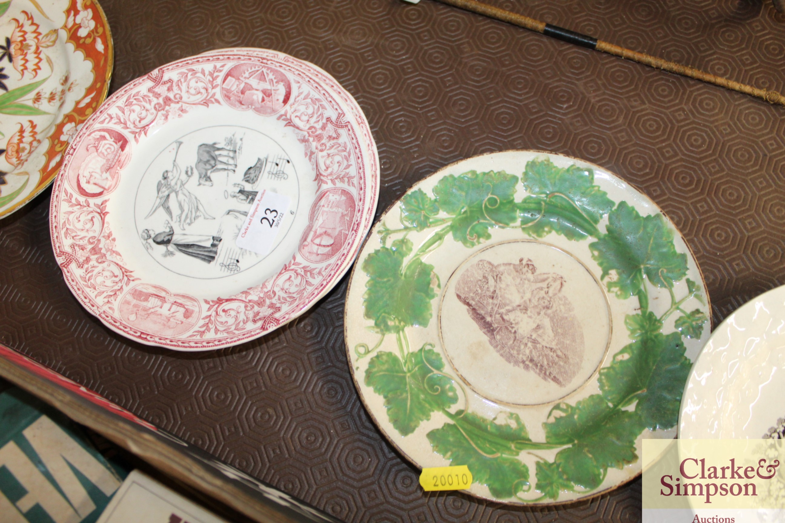 An early 19th Century tobacco decorated plate; var - Image 3 of 4