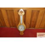 A banjo aneroid barometer thermometer