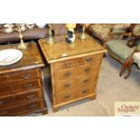 A walnut and boxwood strung four drawer chest of s