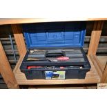 A plastic tool box and contents of hand tools