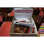 A box containing various greetings cards