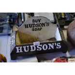 A reproduction Hudson Soap advertising dogs bowl
