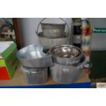 A quantity of galvanised swing handled pails, pres