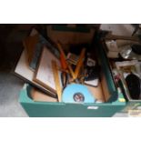 A box containing various stationery; pictures and