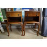 A pair of beside tables fitted single drawer
