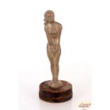 A metal ware Art Deco figure of a bathing girl, 22