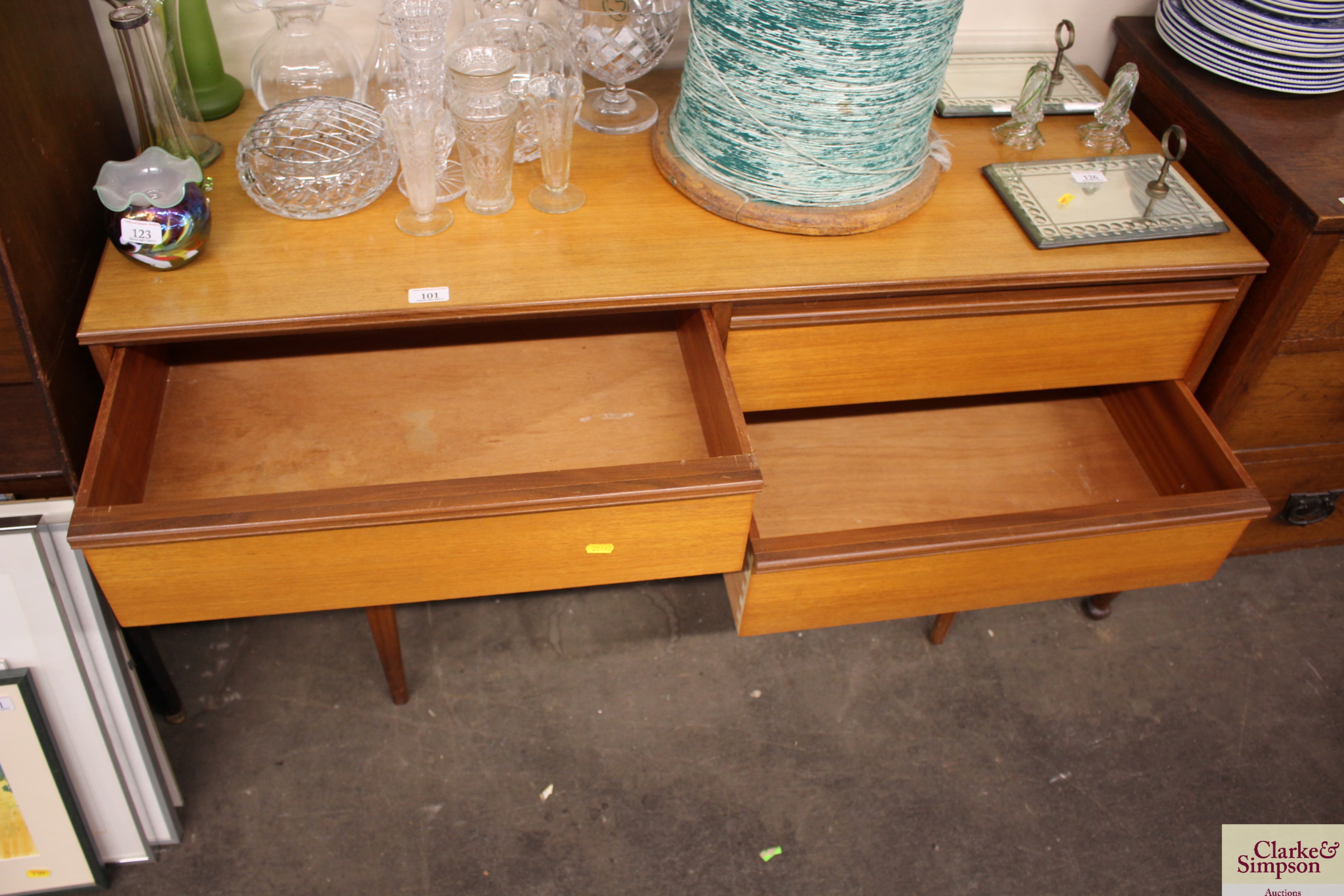 A teak G-plan style sideboard fitted six drawers, - Image 2 of 2