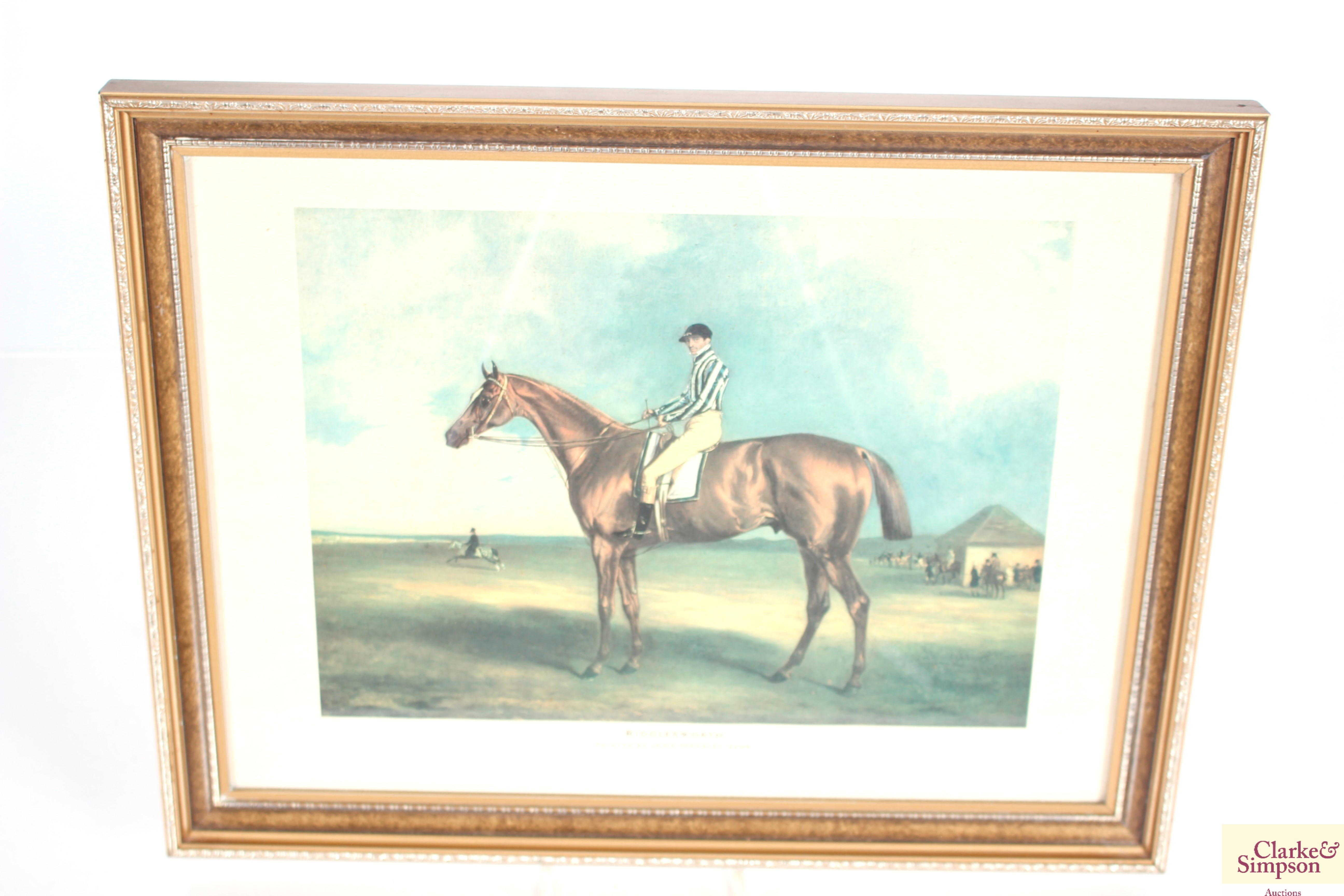 Six 20th Century framed prints of race horses - Image 4 of 6