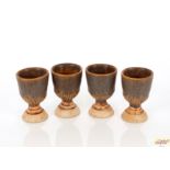 Twelve Studio Pottery goblets; and two baluster St