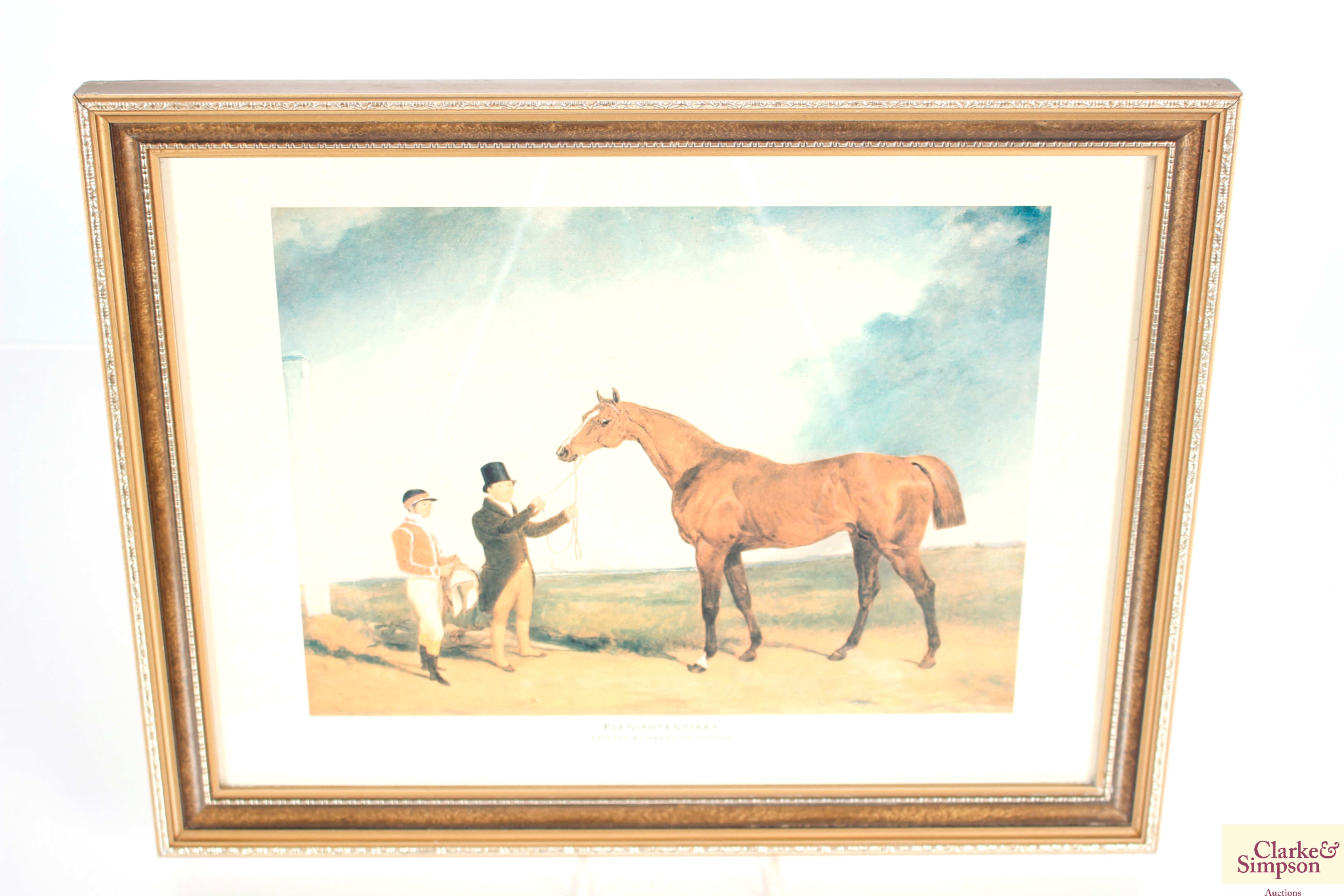 Six 20th Century framed prints of race horses