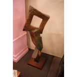 A large abstract bronze study in the form of squar