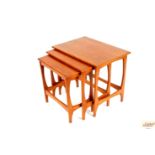 A nest of three teak G-plan style coffee tables, 5