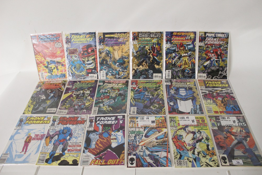 A quantity of Marvel The Transformers comics to in