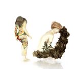 Two Gillian Still Pottery half profile figures of