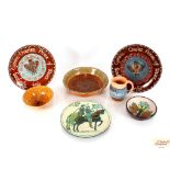 Various Studio pottery bowls, plates and a jug