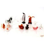 A collection of various Art Glass animal ornaments