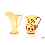 A Czechoslovakian Art Deco design water jug; and a