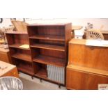 A 1960's Danish rosewood bookcase, two adjustable