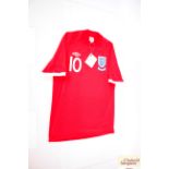 An unframed England No.10 football shirt, South Af