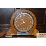 A Smiths eight day mantel clock with presentation