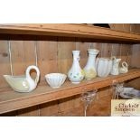 A small collection of Belleek porcelain