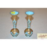 A pair of Victorian Cyan vases with gilt decoration