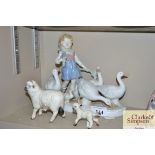 A Beswick sheep and lamb; and an ornament in the f