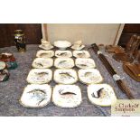 A 19th Century Continental 30 piece fish service,