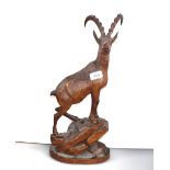 A Emile Egger carved wooden mountain goat
