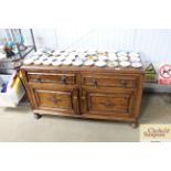 An oak sideboard