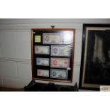 A framed and glazed "Sir John Lavery Irish Collection" of bank note prints