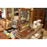 A 19th Century mahogany swing framed toilet mirror