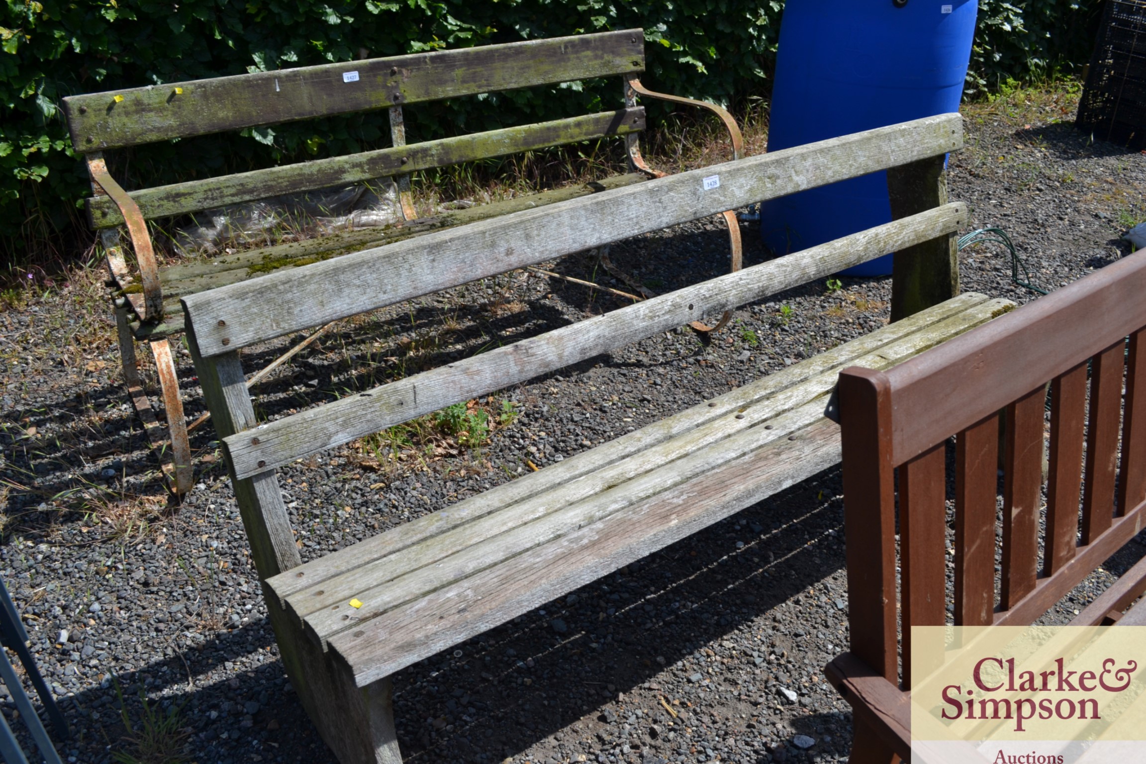 A hardwood garden bench