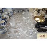 A quantity of various table glassware