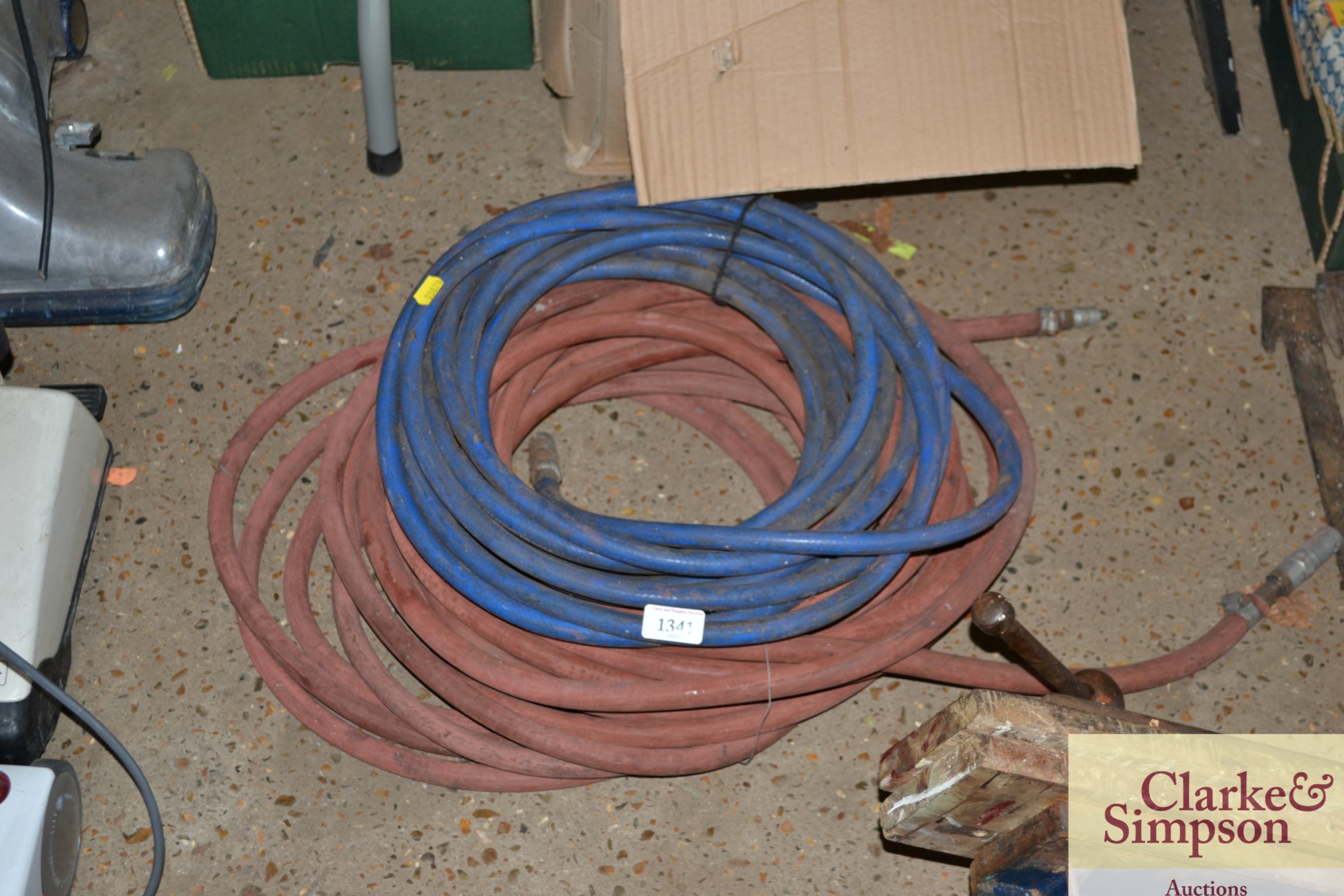 Two air hoses with fittings