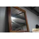 A Continental hardwood framed wall mirror