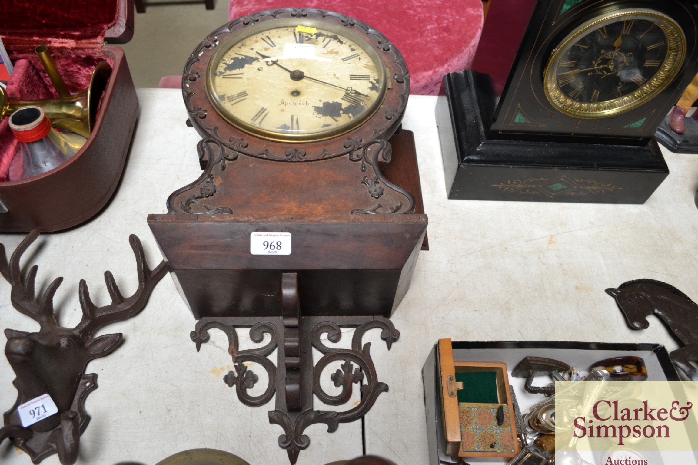 A Cole of Ipswich mahogany cased wall clock with f