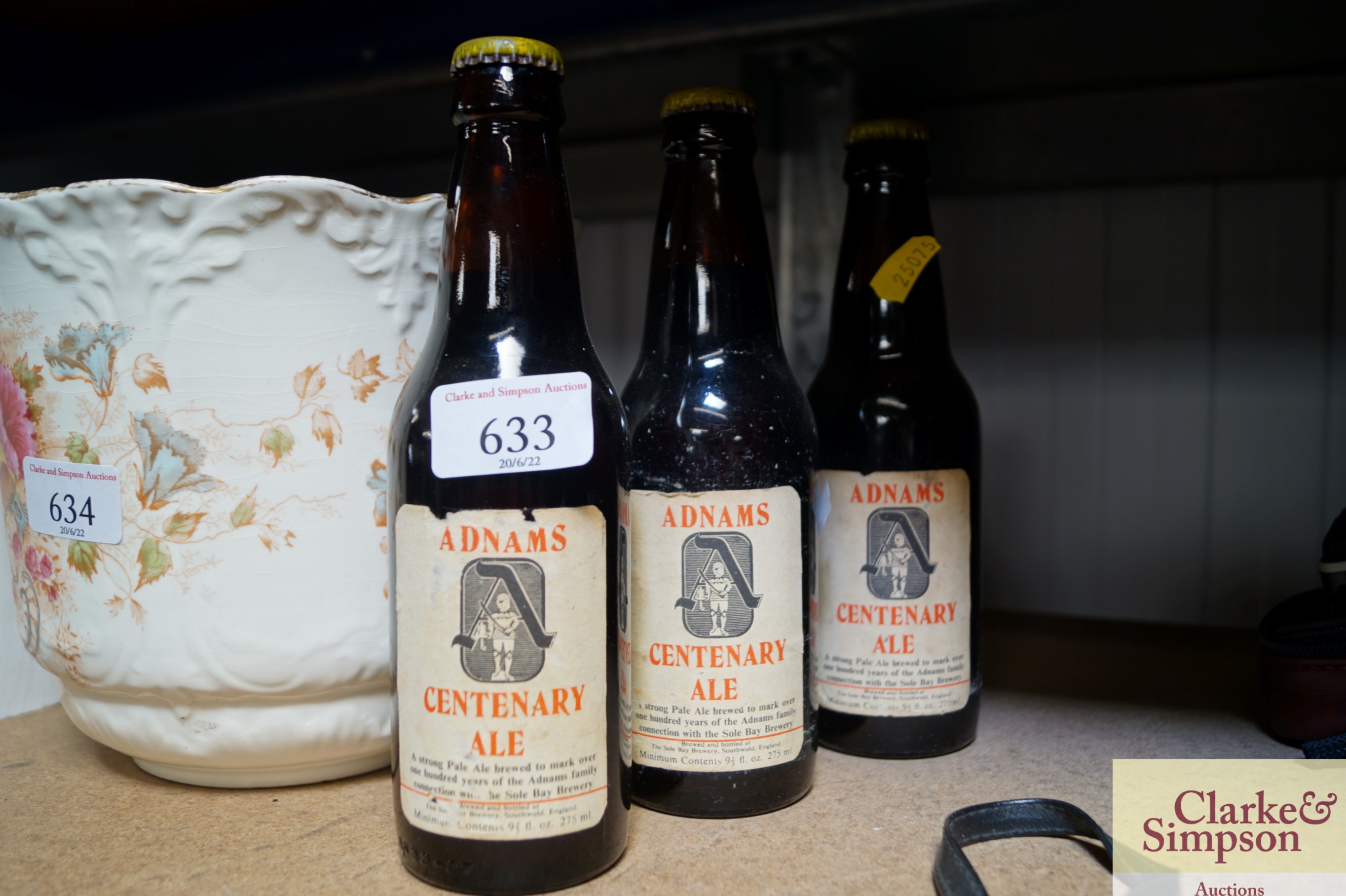 Three bottles of Adnams Century Ale