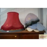 A quantity of lampshades